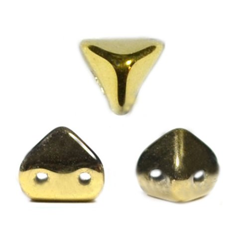 10gr perles super-kheops® par puca® 6x6mm coloris crystal amber full 00030/26440 - dore - or - full dorado