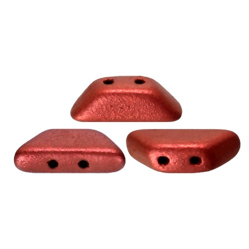 10gr perles tinos® par puca® 4x10mm coloris red metallic mat  03000/01890 - rouge - mat