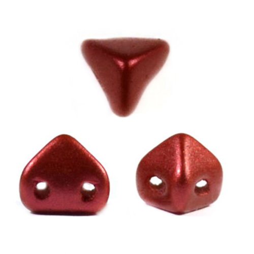 10gr perles super-kheops® par puca® 6x6mm coloris red metallic mat 00030/01890 - rouge