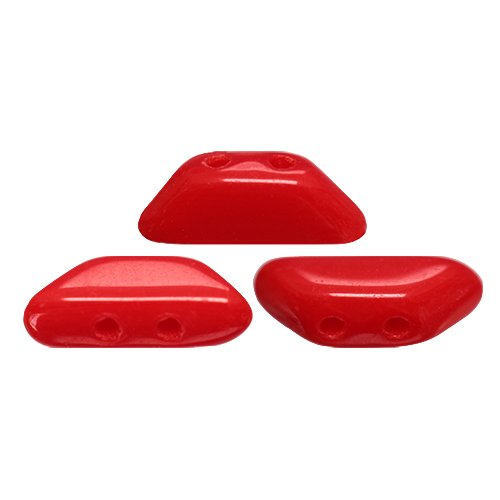 10gr perles tinos® par puca® 4x10mm coloris opaque coral red 93200 - rouge