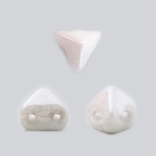 10gr perles super-kheops® par puca® 6x6mm coloris opaque white ceramic look 03000/14400 - blanc - luster