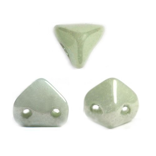 10gr perles super-kheops® par puca® 6x6mm coloris opaque light green ceramic look 03000/14457 - vert - luster