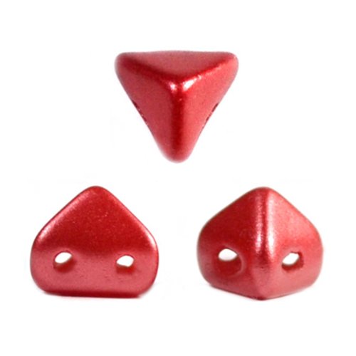 10gr perles super-kheops® par puca® 6x6mm coloris pastel dark coral 02010/25010 - rouge