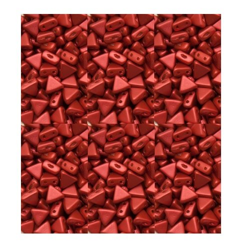 10gr kheops® par puca® 6mm perles en verre triangle coloris red metallic mat 03000/01890 - rouge