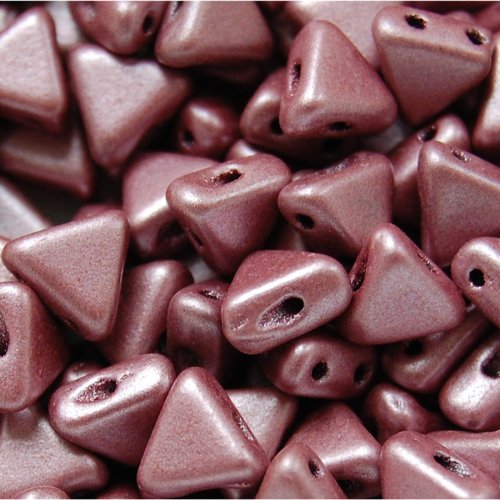 10gr kheops® par puca® 6mm perles en verre triangle coloris metallic mat pink 23980/79086 - rose
