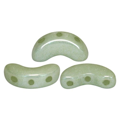10gr perles arcos® par puca® 5x10mm coloris opaque light green ceramic look 03000/14457 - vert - luster