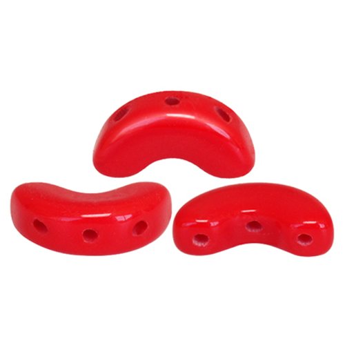 10gr perles arcos® par puca® 5x10mm coloris opaque coral red 93200 - rouge