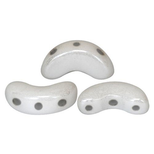 10gr perles arcos® par puca® 5x10mm coloris opaque white ceramic look 03000/14400 - blanc - luster