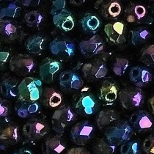 Lot 50 perles de facettes verre de boheme 4mm coloris rainbow iris 23980/21402 - multicolor