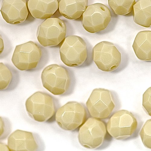 Lot 50 perles de facettes verre de boheme 4mm coloris opaque beige 13020