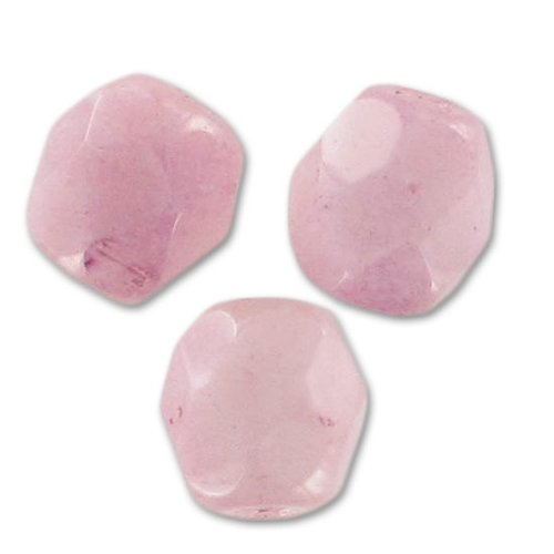 Lot 50 perles de facettes verre de boheme 4mm coloris opaque light rose ceramic look 03000/14494 - pink