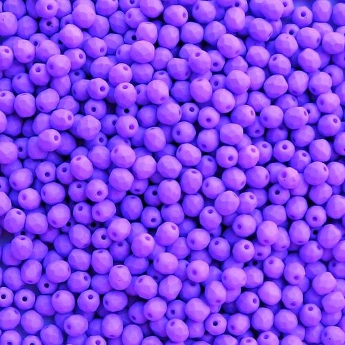 Lot 50 perles de facettes verre de boheme 4mm coloris opaque violet silk mat 02010/29570