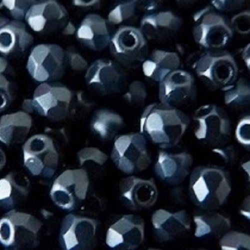 Lot 50 perles de facettes verre de boheme 4mm coloris pastel montana blue 02010/25042 - bleu