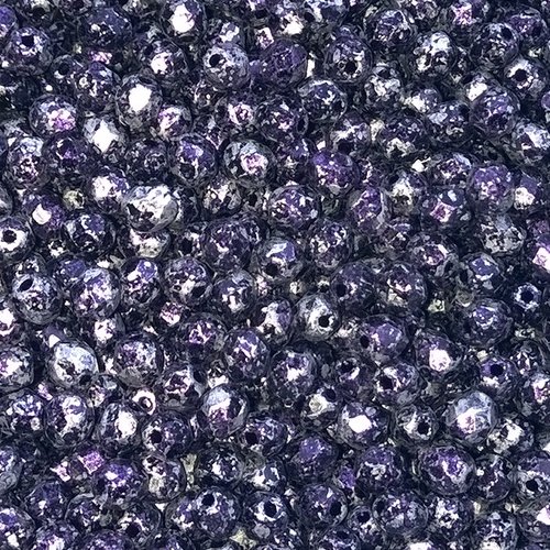 Lot 50 perles de facettes verre de boheme 4mm coloris tweedy violet 23980/45710 - purple / argent