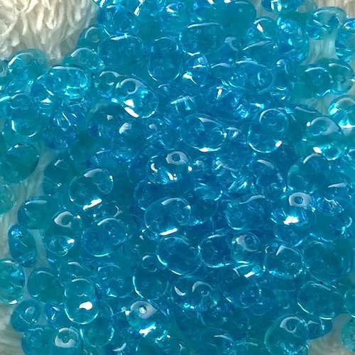 10gr miniduo® 2x4mm en verre coloris aquamarine 60020 - bleu