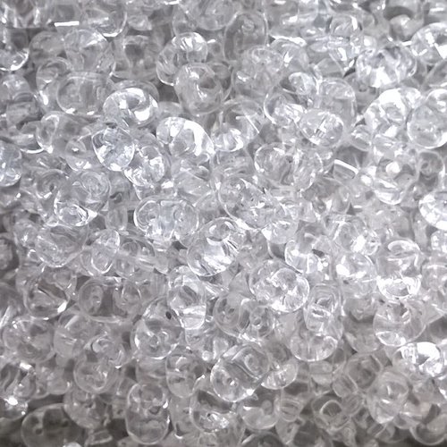 10gr miniduo® 2x4mm en verre coloris crystal 00030  - transparent