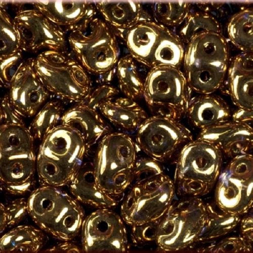 10gr miniduo® 2x4mm en verre coloris gold bronze 24 carats 23980/90215  - or - dore
