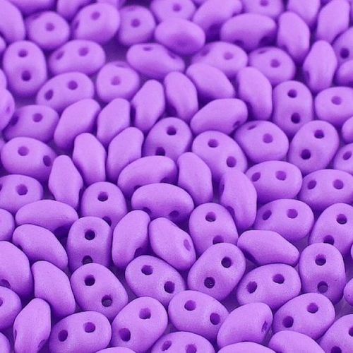 10gr miniduo® 2x4mm en verre coloris opaque violet silk mat 02010/29570 - purple