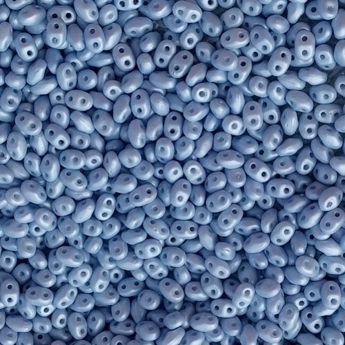 10gr miniduo® 2x4mm en verre coloris blue pearl 02010/29310 - bleu nacre