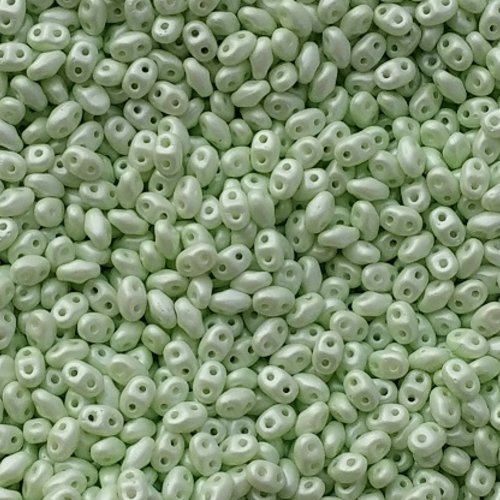 10gr miniduo® 2x4mm en verre coloris green pearl 02010/29315 - vert nacre