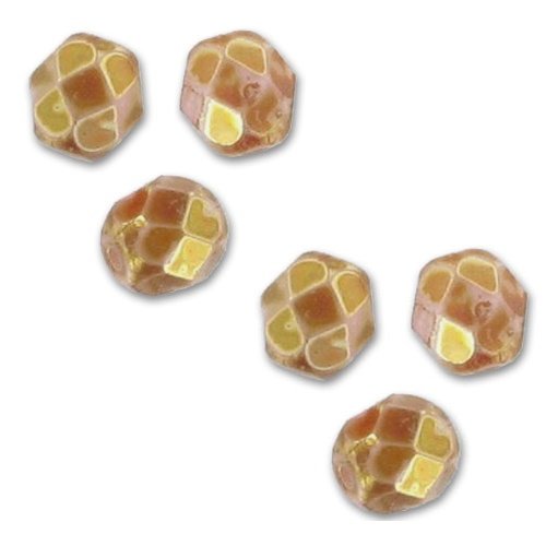 Lot 25 perles de facettes verre de boheme 6mm coloris brun marbre 03000/15422