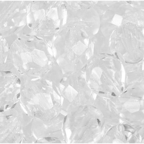 Lot 25 perles de facettes verre de boheme 6mm coloris crystal 00030 - transparent