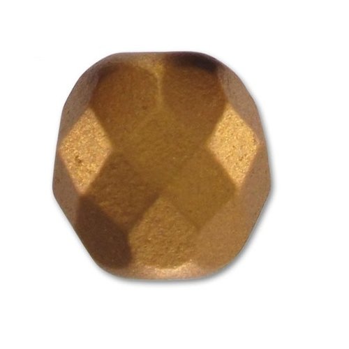 Lot 25 perles de facettes verre de boheme 6mm coloris bronze gold mat 00030/01740 - dore - or