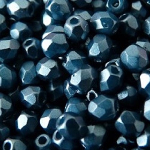 Lot 25 perles de facettes verre de boheme 6mm coloris pastel petrol 02010/25033 - bleu