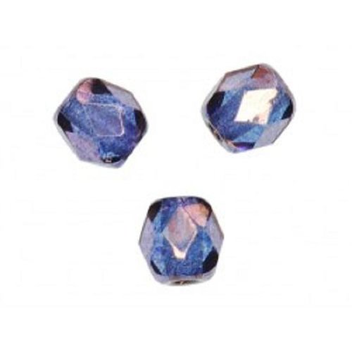 Lot 25 perles de facettes verre de boheme 6mm coloris crystal vega 00030/15726 - transparent / violet