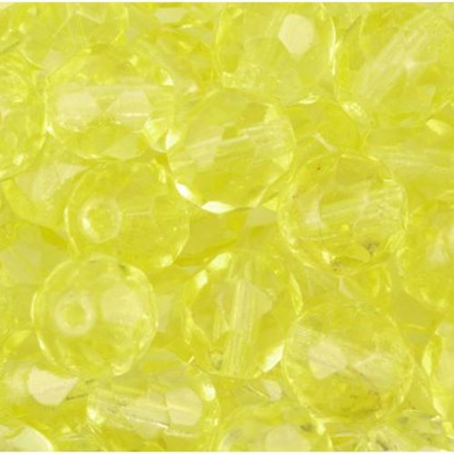 Lot 20 perles de facettes verre de boheme 8mm coloris jonquil 80130 - jaune