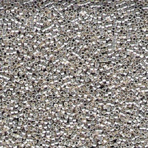 8gr perles rocailles miyuki delica 11/0 - 2mm coloris galvanized silver db0035 - argent