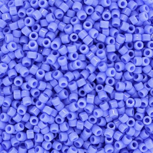5gr perles rocailles miyuki delica 11/0 - 2mm coloris opaque light sapphire db0730 - bleu