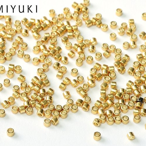 8gr perles rocailles miyuki delica 11/0 - 2mm coloris duracoat galvanized gold - db1832 - dore / or