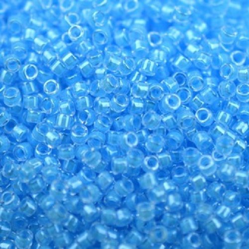 5gr perles rocailles miyuki delica 11/0 - 2mm coloris luminous ocean blue db2039 - bleu