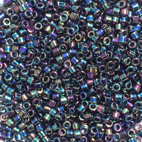 Paquet 50gr perles rocailles miyuki delica 11/0 - 2mm coloris metallic variegated blue iris db0005