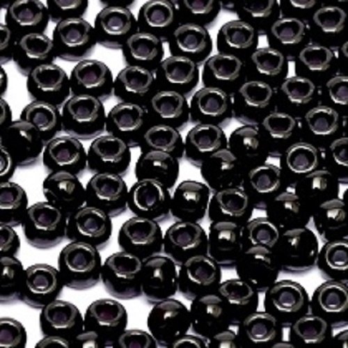 10gr perles rocailles miyuki 11/0 - 2mm coloris jet - 401 - black - noir