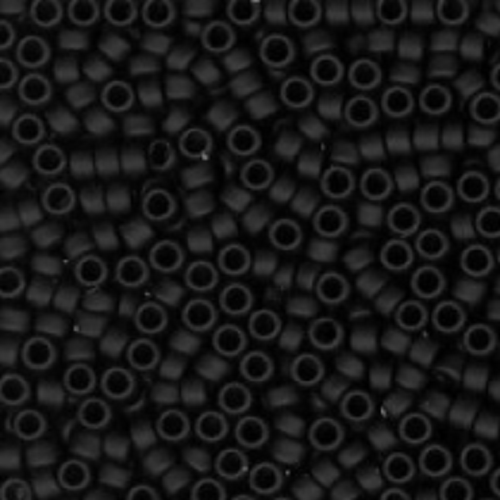 10gr perles rocailles miyuki 11/0 - 2mm coloris jet mat - 401f - black - noir