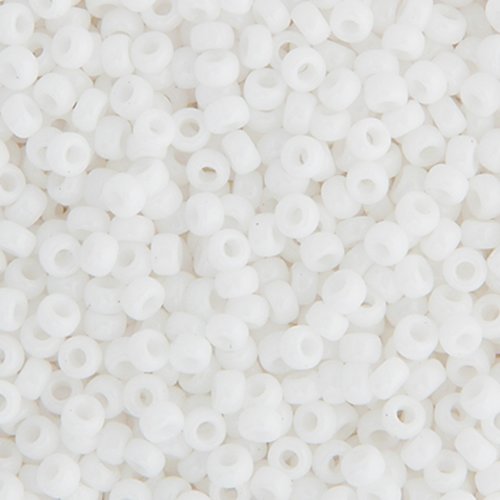 10gr perles rocailles miyuki 11/0 - 2mm coloris opaque white - 402 - blanc
