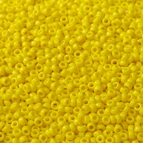 10gr perles rocailles miyuki 11/0 - 2mm coloris opaque yellow - 404 - jaune