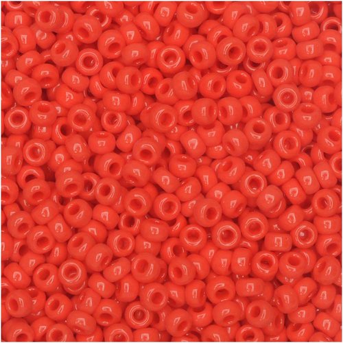10gr perles rocailles miyuki 11/0 - 2mm coloris opaque red - 407 - rouge