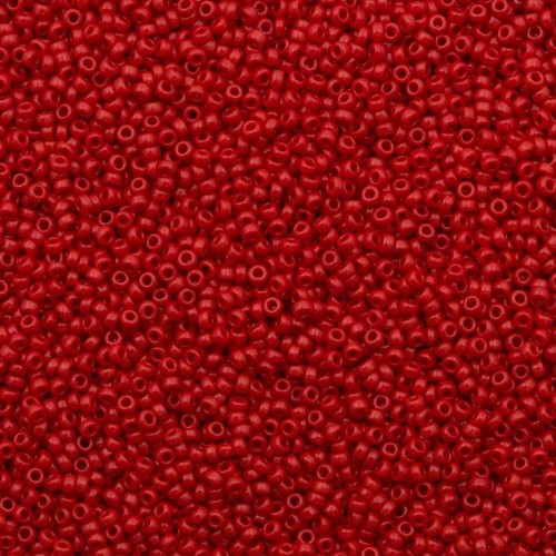 10gr perles rocailles miyuki 11/0 - 2mm coloris opaque dark red - 408 - rouge