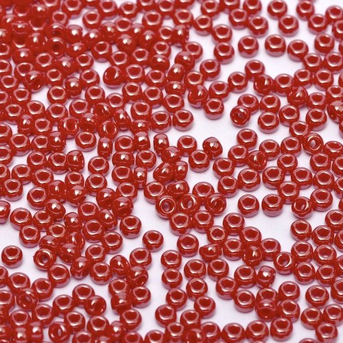 10gr perles rocailles miyuki 11/0 - 2mm coloris red opaque luster - 426 - rouge