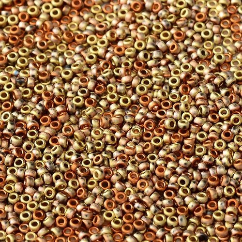 10gr perles rocailles miyuki 11/0 - 2mm coloris california golden rush mat - 55046