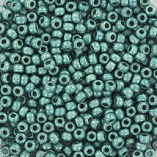 10gr perles rocailles miyuki 11/0 - 2mm coloris duracoat galvanized mat sea foam - 4217f