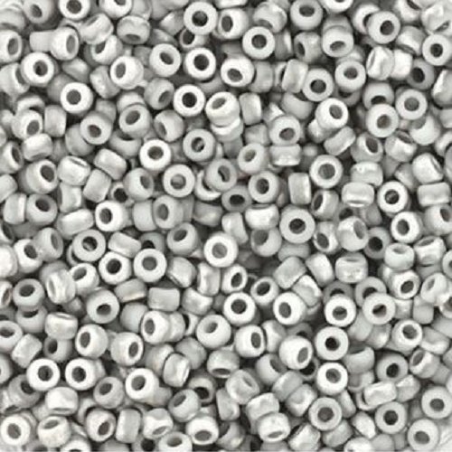 10gr perles rocailles miyuki 11/0 - 2mm coloris labrador mat - 4558 - argent - silver