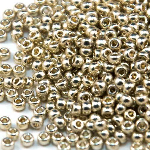 10gr perles rocailles miyuki 11/0 - 2mm coloris duracoat galvanized silver - 4201 - argent