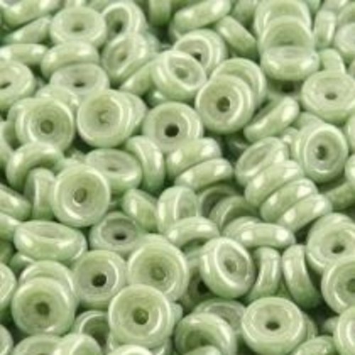 5gr wheel 6mm en verre coloris opaque light green ceramic look 03000/14457 - vert