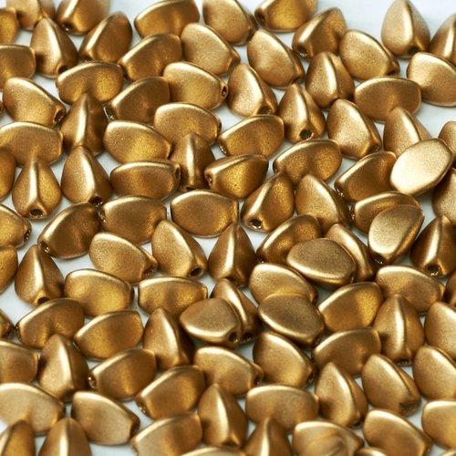 Lot 50 perles pinch 5x3mm en verre coloris light gold mat 00030/01710 - dore / or