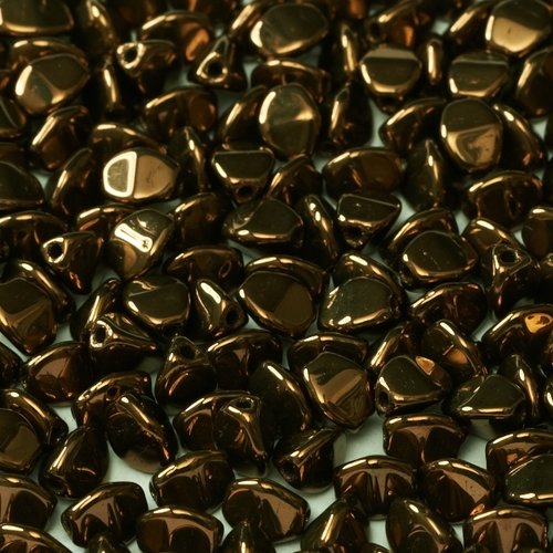 Lot 50 perles pinch 5x3mm en verre coloris dark bronze 23980/14415