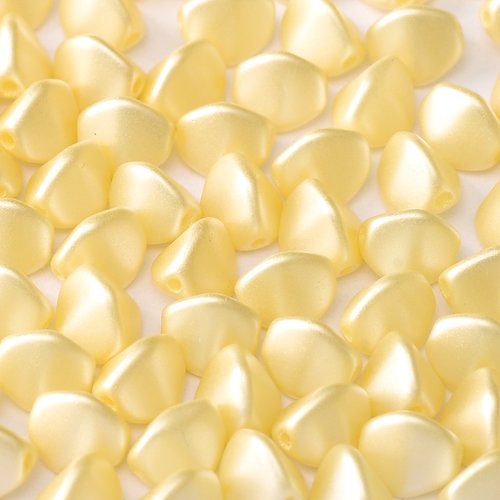 Lot 50 perles pinch 5x3mm en verre coloris pastel cream 02010/25039 - creme - beige